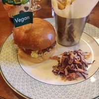Vegan burger at The Cosy Club in Manchester