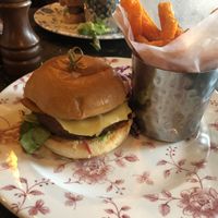 Beyond meat burger  at The Cosy Club in Manchester