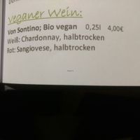 vegan wine at Laudis Sauerlandstuben in Meschede