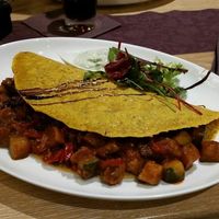 curcuma crêpe filled with ratatouille at Laudis Sauerlandstuben in Meschede
