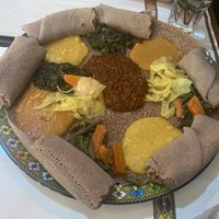 Double vegetarian platter (also vegan) 5/5!!  at Habesha Ethiopian in Malden