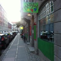 Front of cafe at Madglad Cafeteria in Copenhagen