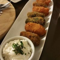 Croquettes at Pura Vida Vegan Bar in Madrid