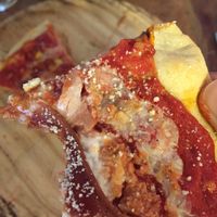 'Chicken' and 'bacon'/ 'pollo' y 'bacon' at Pura Vida Vegan Bar in Madrid