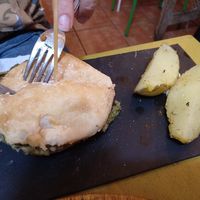 Delicious vegan burger. And I mean it: delicious at Pura Vida Vegan Bar in Madrid