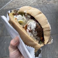 Falafel pitta - you can have white if you want, this is brown   at Magic Falafel in North West London