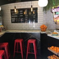 Seating inside at Magic Falafel in North West London