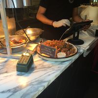 Plates with samples at Magic Falafel in North West London