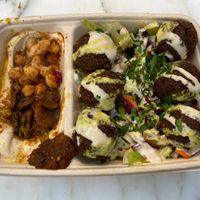 Magic box with mushrooms   at Magic Falafel in North West London