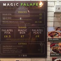 The menu at Magic Falafel in North West London