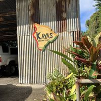 Sign facing the road  at Kaya's in Kawanui