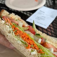 Veggie sandwich on Sundog sourdough at Kaya's in Kawanui