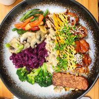 Tempe plate at Vegan Buffet in Hamilton