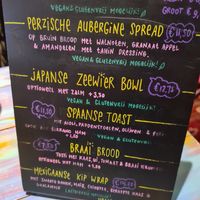 Lunch menu at Sunshine in Breda