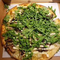 Funghi pizza at Virtuous Pie  in Vancouver