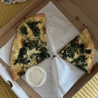 Greek Style Pizza mit Ranch Dip  at Virtuous Pie  in Vancouver