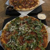 Hawaiian summer (far) and Sgt. Pepperoni (near)  at Virtuous Pie  in Vancouver