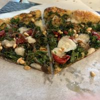 This was the kale pizza- my fav. We devoured the other two pies!  at Virtuous Pie  in Vancouver