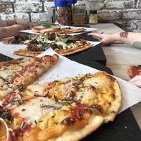 Some of our favourite pizzas at Virtuous Pie  in Vancouver