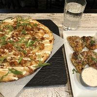 “Stranger Wings” and garlic knots with ranch at Virtuous Pie  in Vancouver