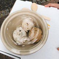 Flavours: Key-Lime Pie, Cinnamon Crunch, and Hazelnut Latte. All amazing! at Virtuous Pie  in Vancouver