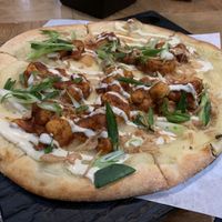 Stranger wings pizza is amazing! at Virtuous Pie  in Vancouver