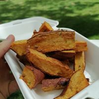 Sweet potatoes at 26 Vegan Food Project in Lisbon
