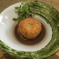 Dish called "Ilhéu" : sausage, potato, pineapple from the Azores at 26 Vegan Food Project in Lisbon