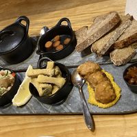 Appetizer board with a taste of many menu items  at 26 Vegan Food Project in Lisbon