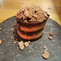 Traditional "bolo de bolacha" dessert at 26 Vegan Food Project in Lisbon