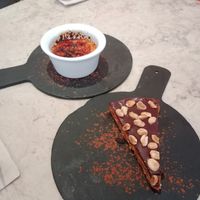 Creme brule and peanut choco pie at 26 Vegan Food Project in Lisbon