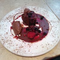 Chocolate cake and mousse at 26 Vegan Food Project in Lisbon