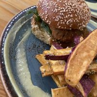 Selfish Seafood Tofu Burger  at 26 Vegan Food Project in Lisbon