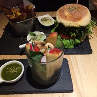burger and chips at 26 Vegan Food Project in Lisbon
