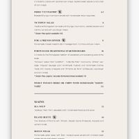 Menu at 26 Vegan Food Project in Lisbon