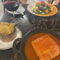 Mains - sunrise salad and traditional Portuguese dish  at 26 Vegan Food Project in Lisbon