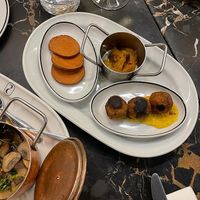 Vegan starter plate, with some traditional Portuguese dishes, but veganized. Everything was super delicious at 26 Vegan Food Project in Lisbon