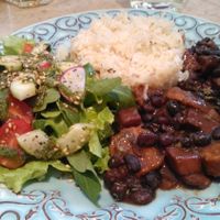 Brazilian "feijoada" with basmati rice  at 26 Vegan Food Project in Lisbon