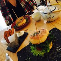 vegan beetroot burger and cheese sandwich at 26 Vegan Food Project in Lisbon