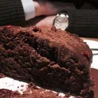 chocolate cake at 26 Vegan Food Project in Lisbon