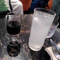 Port wine and lemonade at 26 Vegan Food Project in Lisbon