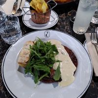 Seitan steak and Francesinha at 26 Vegan Food Project in Lisbon