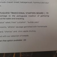 Menu at 26 Vegan Food Project in Lisbon