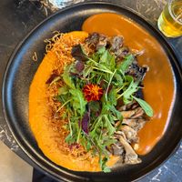 Shadow of the Mount
Tax to Alentejo flavors. "iscas" of oyster mushrooms accompanied by awakens of millet with sea flavor, consomme of mushrooms, vinaigrette of fruits of  at 26 Vegan Food Project in Lisbon