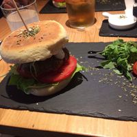 Really good burger with sweet potatoes.  at 26 Vegan Food Project in Lisbon