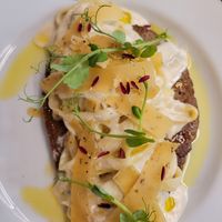 Steak au paillard with vegan parmesan at 26 Vegan Food Project in Lisbon