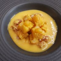 Golden soup at 26 Vegan Food Project in Lisbon