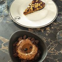 Chocolate mousse and chocolate and peanut cake at 26 Vegan Food Project in Lisbon