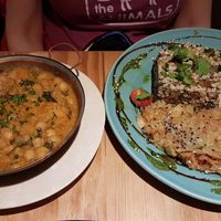Pumpkin tagine with babaganoush, humus etc at 26 Vegan Food Project in Lisbon