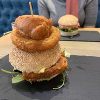 crispy tofu burger at 26 Vegan Food Project in Lisbon
